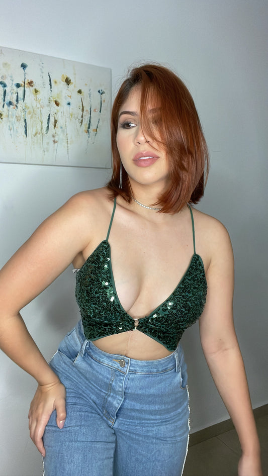 Sequin Green Top