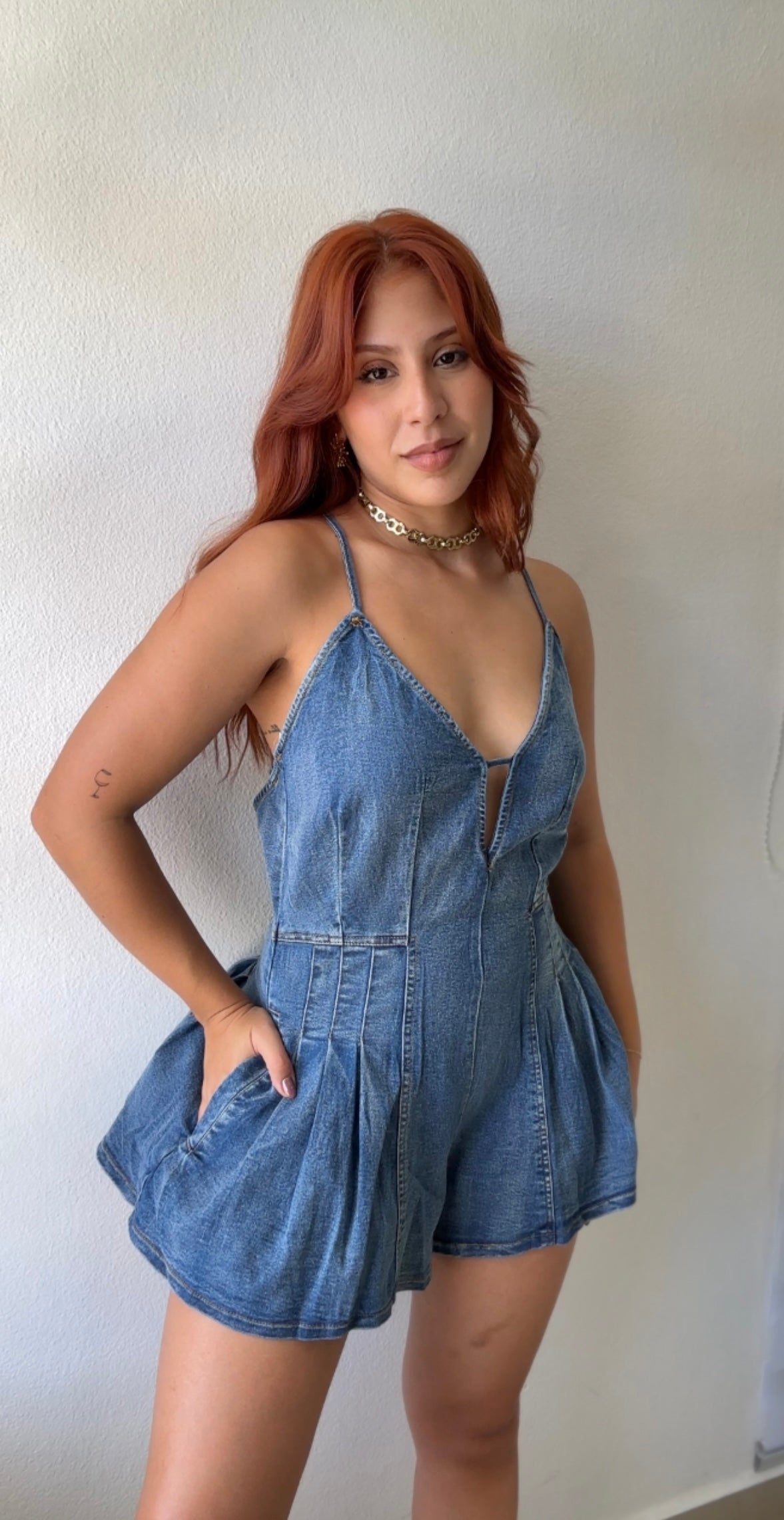 Denim Romper