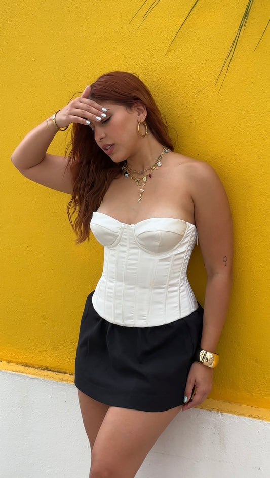 White Satin Corset