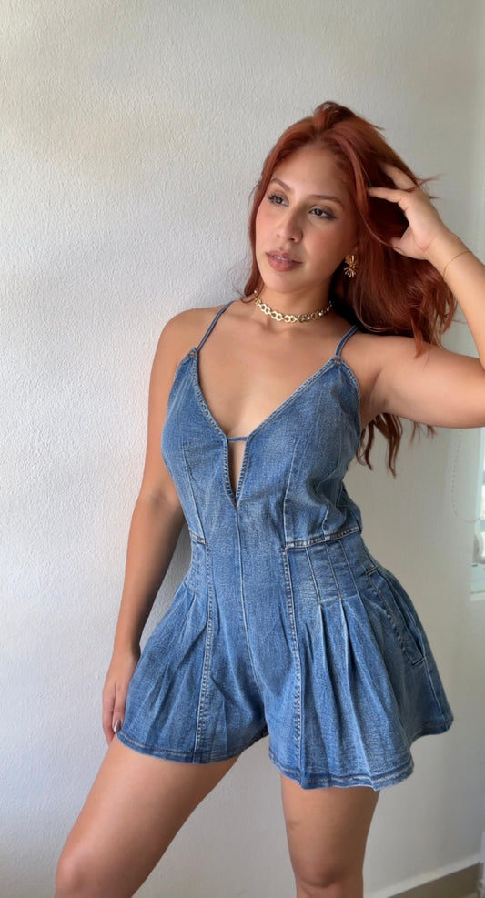 Denim Romper