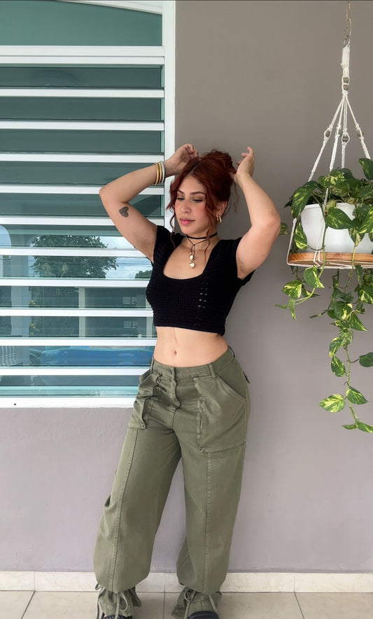 Olive Wide Leg Pant