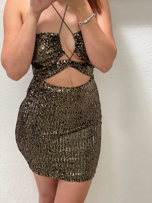 Sequin Black/Gold Dress